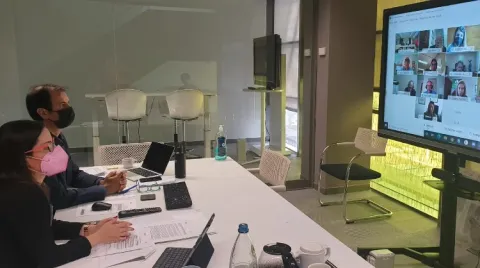 Momento de la reunión del Consejo de Administración de Promotur Turismo de Canarias de 2020