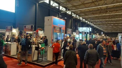 Estand de Islas Canarias en Fiets en Wandelbeurs, en Gante (Bélgica)