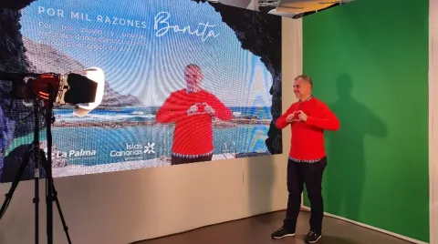 Photocall interactivo de La Palma en el stand de Islas Canarias de Fitur 2022