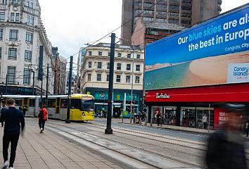 Valla de Islas Canarias en Market Street, Manchester