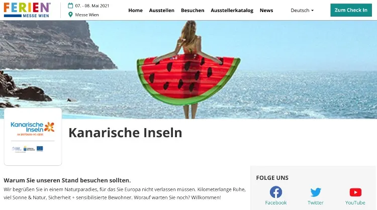 Participación de Islas Canarias en la feria Viena Reed Messe Wien 2021