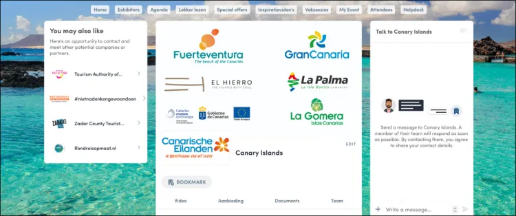 Las Islas Canarias participan en la feria Vakantiebeurs.